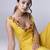 Yellow organza plain co ord set
