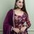 Wine crepe printed kurta set