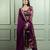 Wine crepe printed kurta set