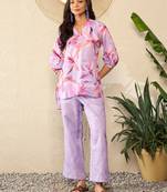 lavender rayon blend floral printed coord sets