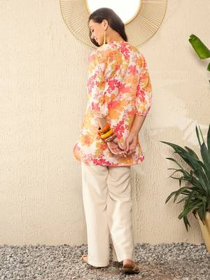 off white rayon blend floral printed coord sets 4