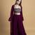 Wine georegette plain cape paired with top & pant