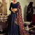 navy blue sequins georgette lehenga set choli with dupatta
