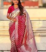 Pink silk blend saree with blouse