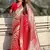Red silk blend saree with blouse