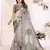 Cream soft tissue silk digital art printed saree with zari jacquard weaving border