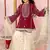 Maroon embroidered cotton silk a line kids salwar suits