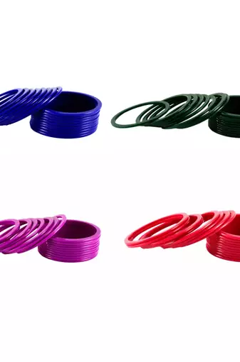 multicolor ,plain,bangle combo