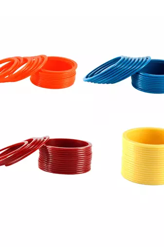multicolor ,plain,bangle combo