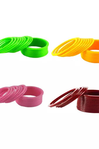 multicolor ,plain,bangle combo