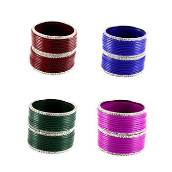 Brass, multicolor ,stone stud,bangle combo 1
