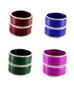 Brass, multicolor ,stone stud,bangle combo