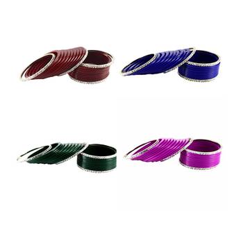 Brass, multicolor ,stone stud,bangle combo 2