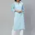 Hand embroidered blue georgette lucknowi chikankari kurta with palazzo