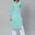 Hand embroidered sea green georgette lucknowi chikankari kurta with palazzo