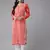 Hand embroidered red georgette lucknowi chikankari kurta set
