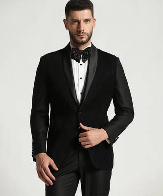 Black polyester embroidered tuxedo 3