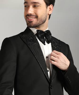 Black polyester embroidered tuxedo 2