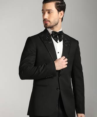 Black polyester embroidered tuxedo 3