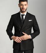 Black polyester plain men suits