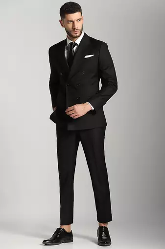 Black polyester plain men suits