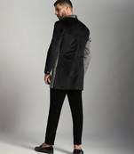 Black velvet plain bandhgala