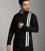 Black cotton printed men shirts