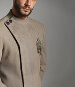 Brown silk plain indo western