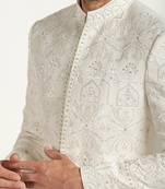 White polyester embroidered bandhgala