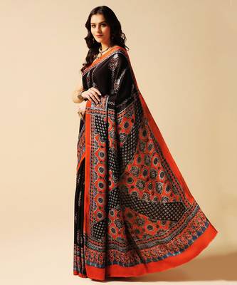 Multicolor floral printed silk saree 3