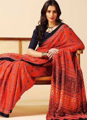 Multicolor floral printed silk saree 3