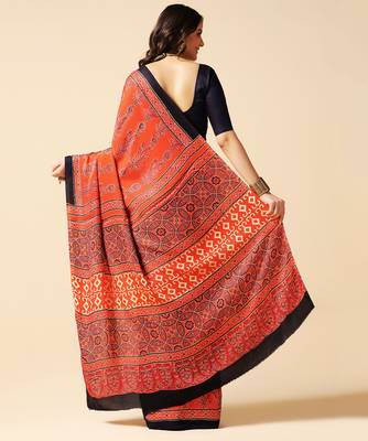 Multicolor floral printed silk saree 4