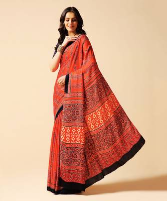 Multicolor floral printed silk saree 5