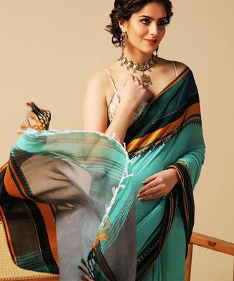 Multicolor hand woven cotton saree 3