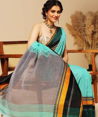Multicolor hand woven cotton saree 4