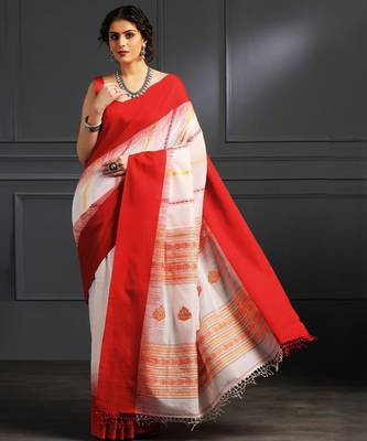 Multicolor hand woven cotton saree 1