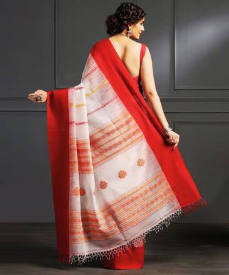 Multicolor hand woven cotton saree 2