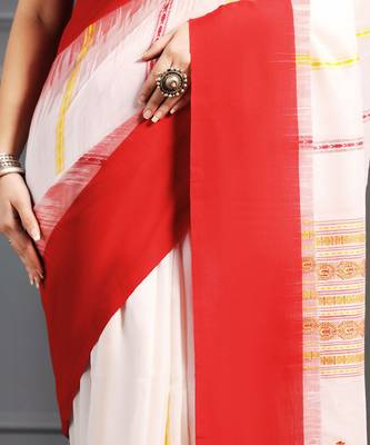 Multicolor hand woven cotton saree 3