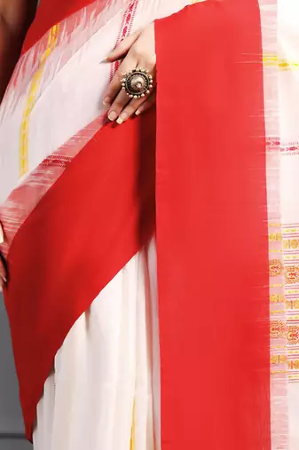 Multicolor hand woven cotton saree