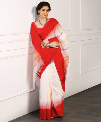 Multicolor hand woven cotton saree 4