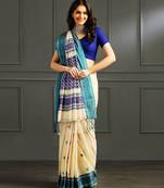 Multicolor hand woven cotton saree