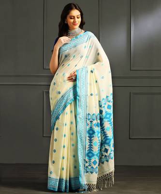 Multicolor hand woven cotton saree 1