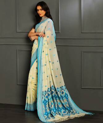 Multicolor hand woven cotton saree 3