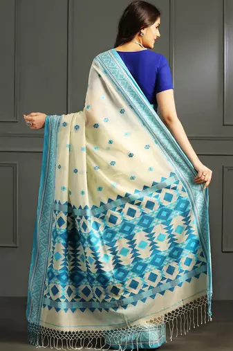 Multicolor hand woven cotton saree