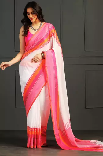 Multicolor hand woven cotton saree