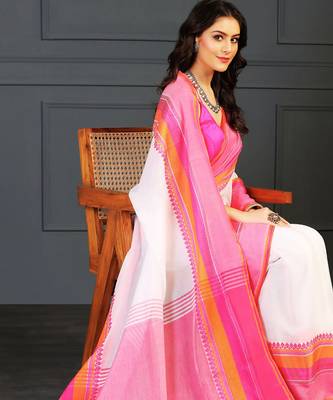 Multicolor hand woven cotton saree 3