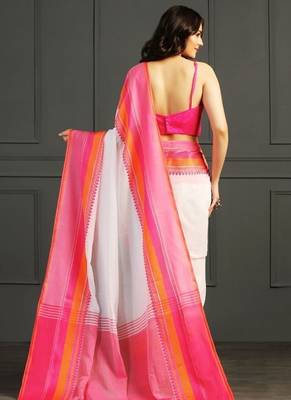 Multicolor hand woven cotton saree 5