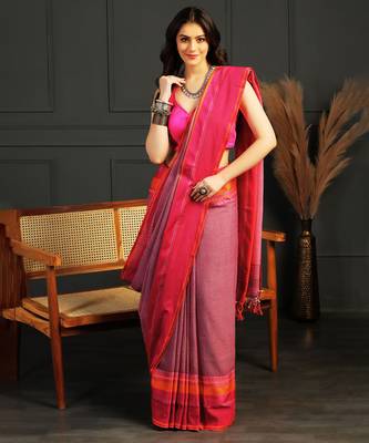 Multicolor hand woven cotton saree 3