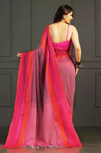 Multicolor hand woven cotton saree