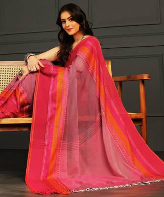 Multicolor hand woven cotton saree 5